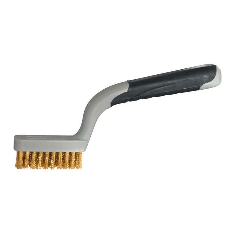 foto del prodotto maurer spazzola in ottone 3 ranghi per candele con manico soft grip