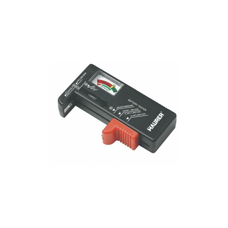 foto del prodotto maurer tester misuratore per batterie aa aaa c d 9v 1,5v misuratore capacit 35749