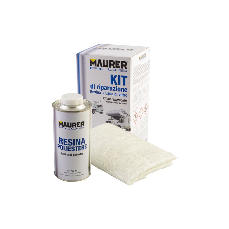 foto del prodotto maurer vetroresina liquida 750gr in kit resina poliestere con catalizzatore