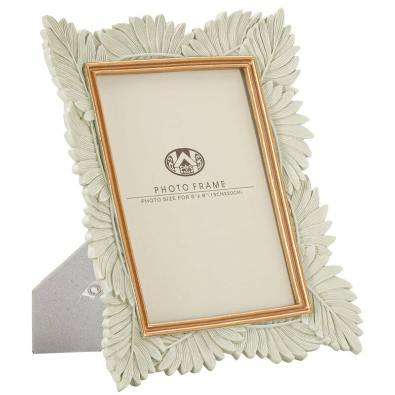 foto del prodotto mauroferretti cornice decorativa in poliresina color crema e oro per foto ricordo 24 x 28 cm