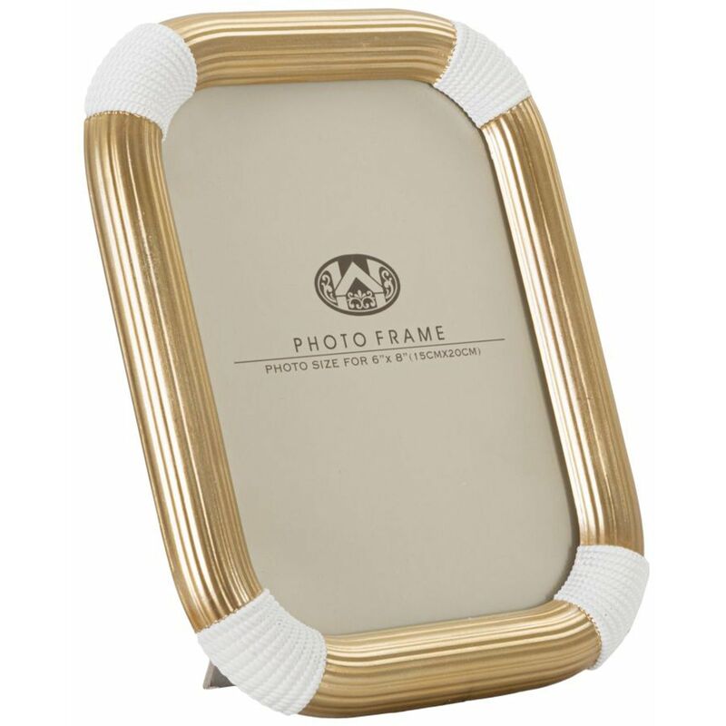foto del prodotto mauroferretti cornice decorativa in poliresina color oro e bianco per foto ricordo 20 x 25 cm