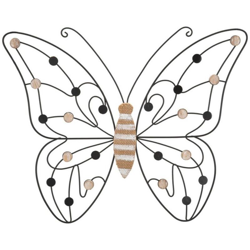 foto del prodotto mauroferretti decorazione parete ferro e legno farfalla cm 39,5x1,5x33,5 butterfly
