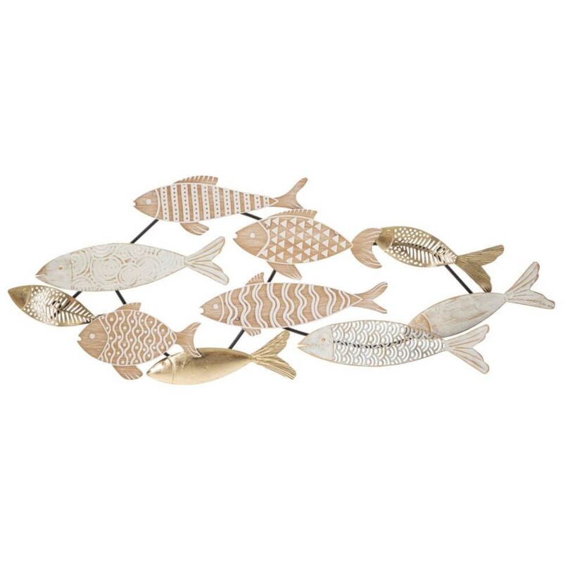 foto del prodotto mauroferretti decorazione parete ferro regata scura cm 132x3,8x76,8 fishy