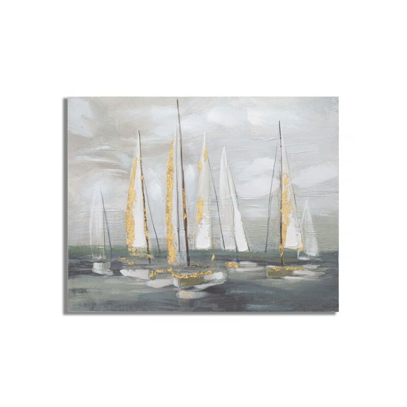 foto del prodotto mauroferretti dipinto su tela gold boat cm 100x2,8x80