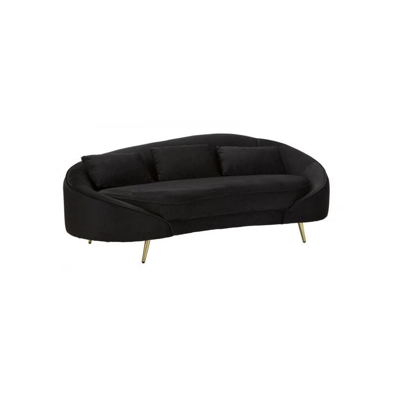 foto del prodotto mauroferretti divano 3 posti oslo c cuscini nero cm 185x84x68