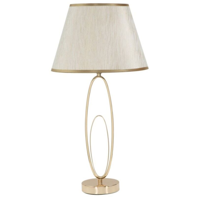 foto del prodotto mauroferretti lampada da tavolo in metallo e poliestere colore crema e oro per interni 30 x 58 cm