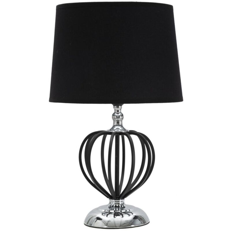 foto del prodotto mauroferretti lampada da tavolo in metallo e tessuto colore nero per interni 28 x 56 cm
