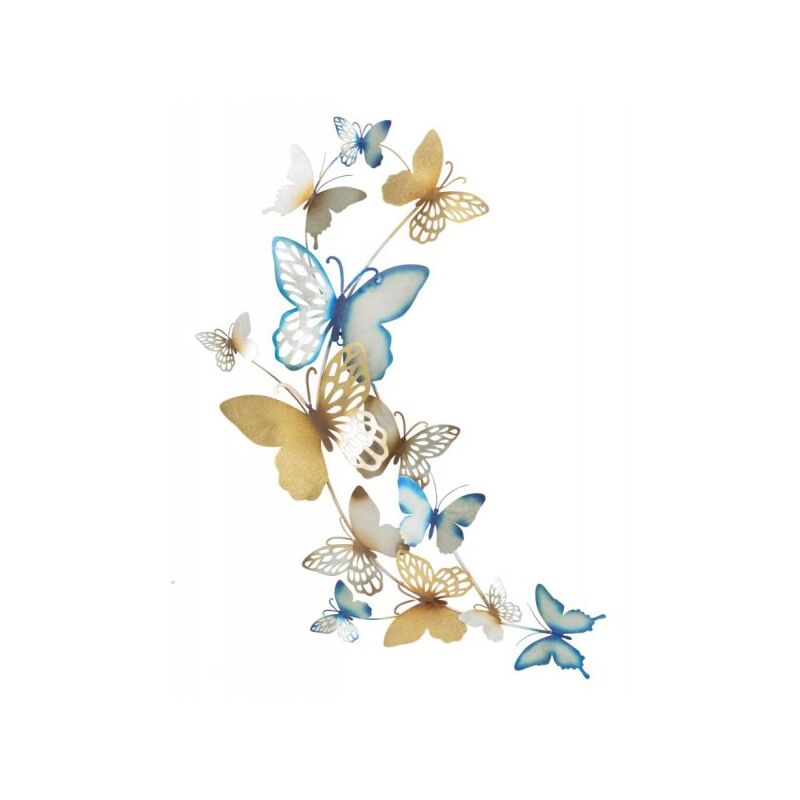 foto del prodotto mauroferretti pannello da muro butterflies oro celeste c cm 59,5x4x111,5