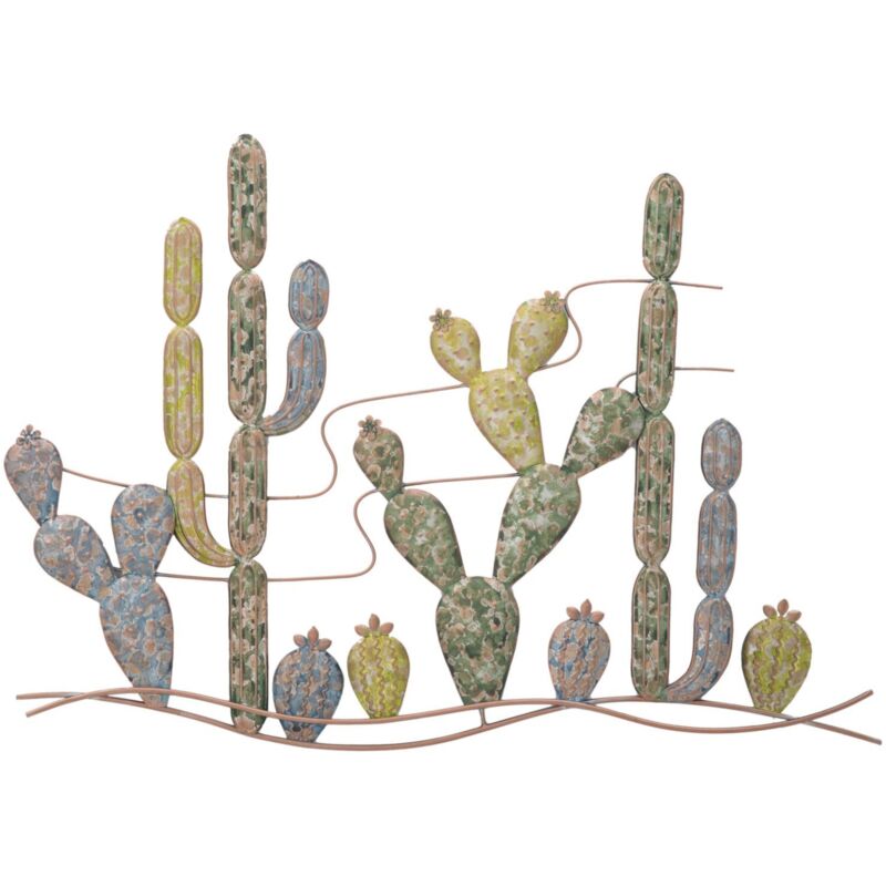 foto del prodotto mauroferretti scultura cactus decorativi in ferro per decorazioni ambienti con cornice