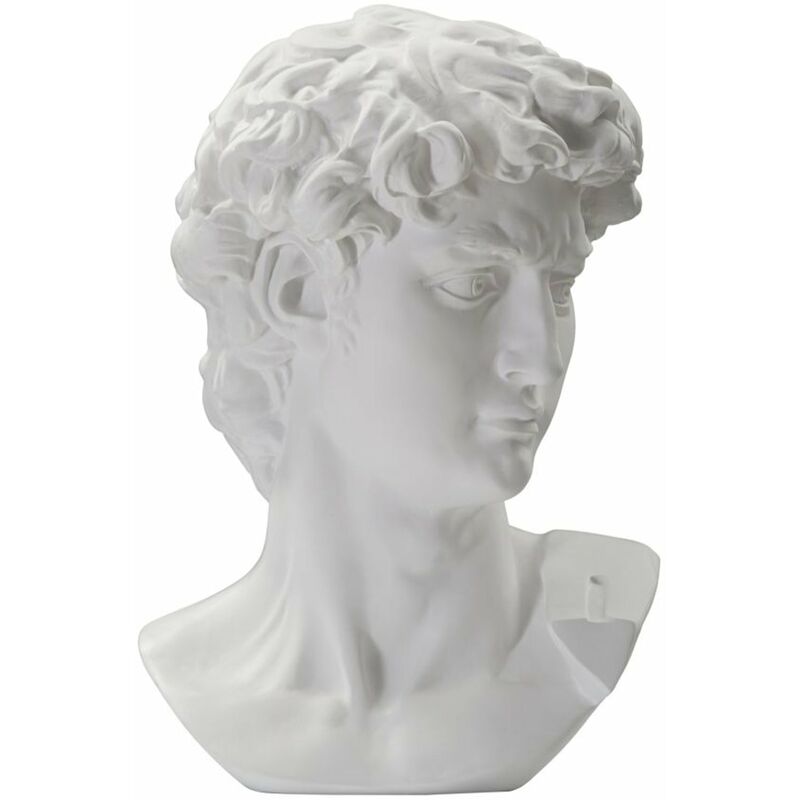 foto del prodotto mauroferretti scultura testa antica romana in poliresina per decorazioni ambienti bianco