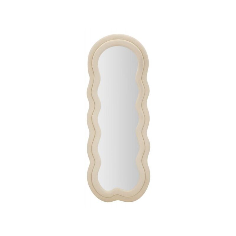 foto del prodotto mauroferretti specchio da muro cornice in velluto crema 60x4x160cm miki