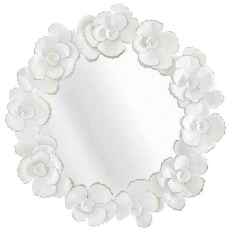 foto del prodotto mauroferretti specchio fiore bianco 82x85,5 cm white flower