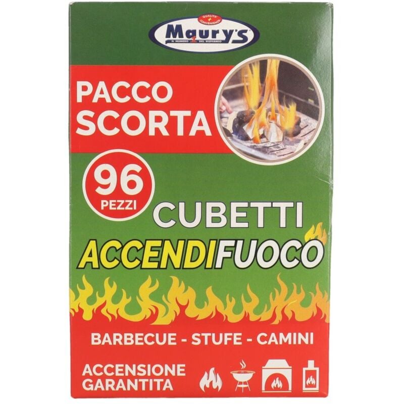 foto del prodotto maury s accendifuoco in cubetti confezione da 384 pezzi