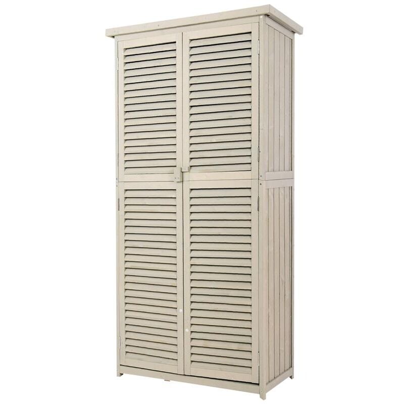 foto del prodotto maury s capanno per utensili da giardino con 4 scomparti in legno di abete 87x46.5x160cm