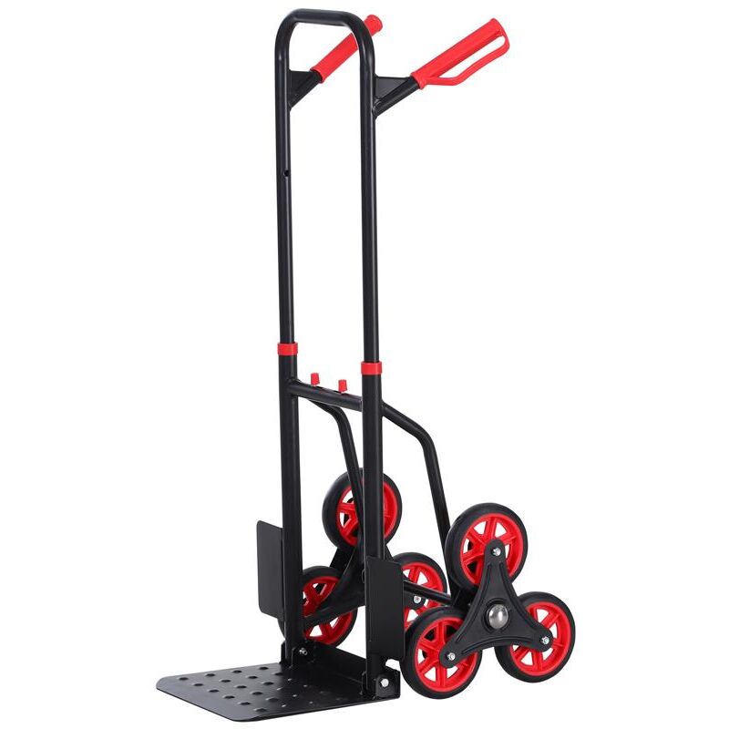 foto del prodotto maury s carrello portapacchi carichi pesanti pieghevole in metallo con 6 ruote per scale carico massimo 150kg