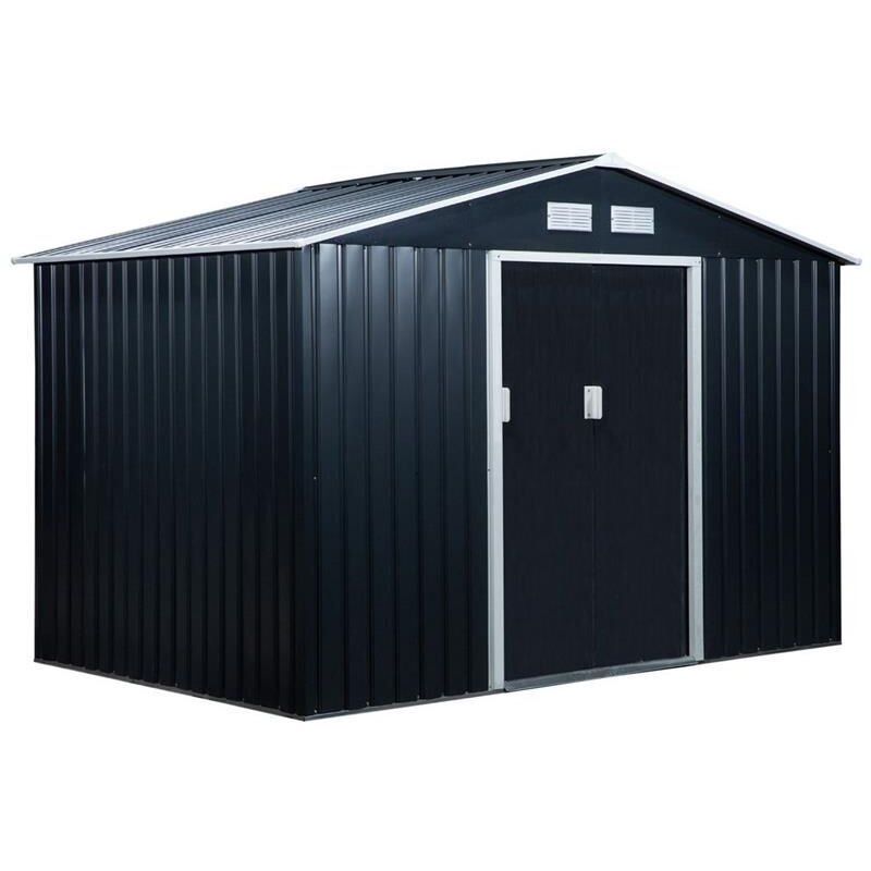 foto del prodotto maury s casetta da giardino a 2 porte in acciaio 277 x 195 x 192 cm grigia