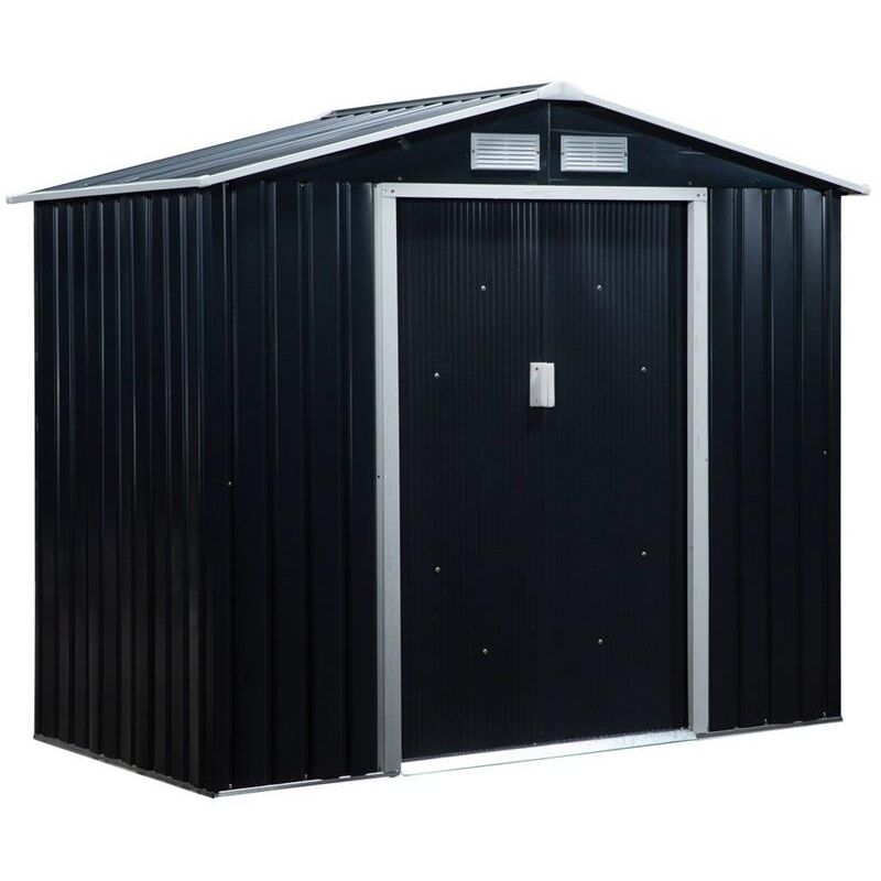 foto del prodotto maury s casetta da giardino con porte scorrevoli 213x130x185cm grigio scuro