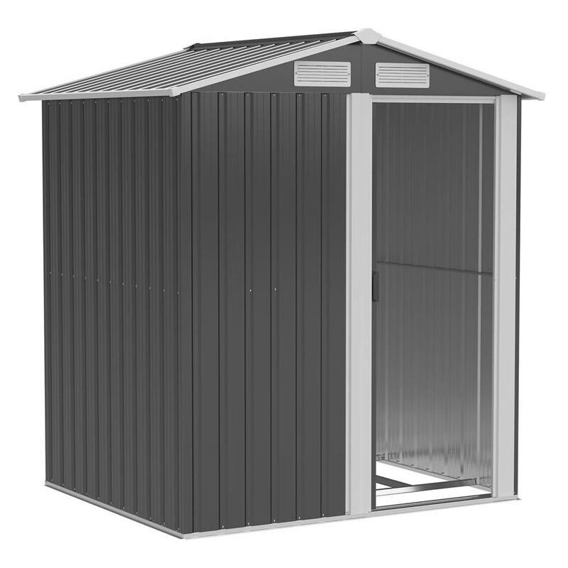 foto del prodotto maury s casetta da giardino in acciaio con tetto inclinato 152x132x188 cm grigio