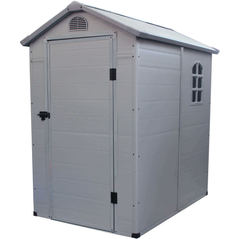foto del prodotto maury s casetta home da giardino in resina 134 x 192 x h204 cm in colore grigio