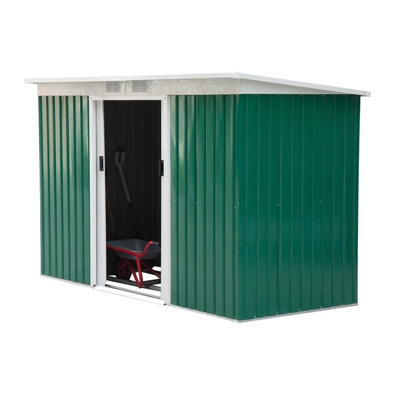 foto del prodotto maury s casetta porta attrezzi da giardino verde in lamiera di ferro 277 x 130 x 173 cm