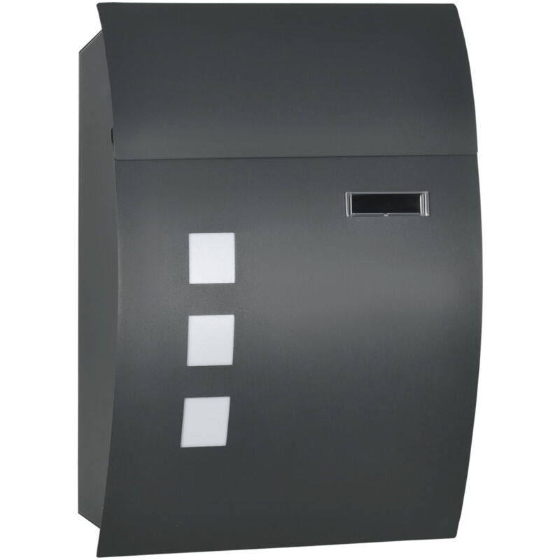 foto del prodotto maury s cassetta postale ricurva in acciaio zincato 45x10x32 cm grigio