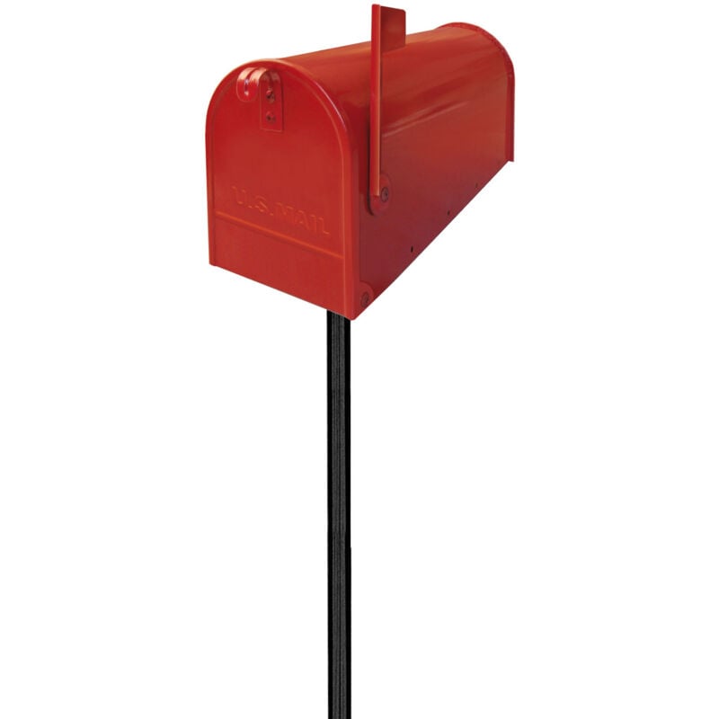 foto del prodotto maury s cassetta postale serie america rossa 17 x 48 x h22 con palo di supporto alubox