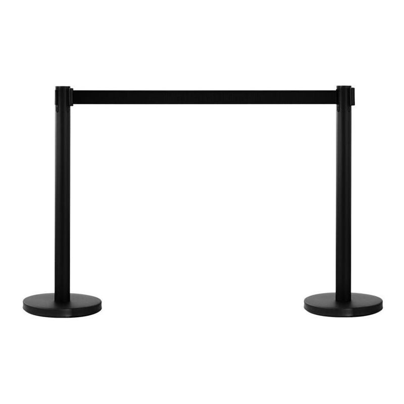 foto del prodotto maury s colonnine separacode colonnina segnapercorso con nastro nero. in acciaio inox. 200x32x90cm