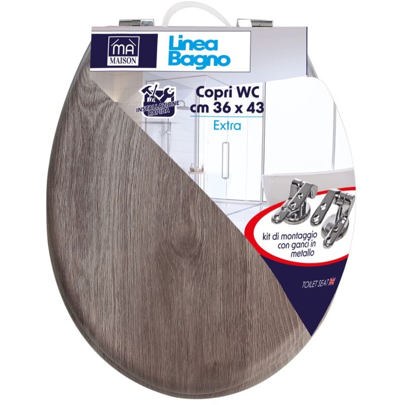 foto del prodotto maury s copri wc effetto legno in ardesia 36x43 cm