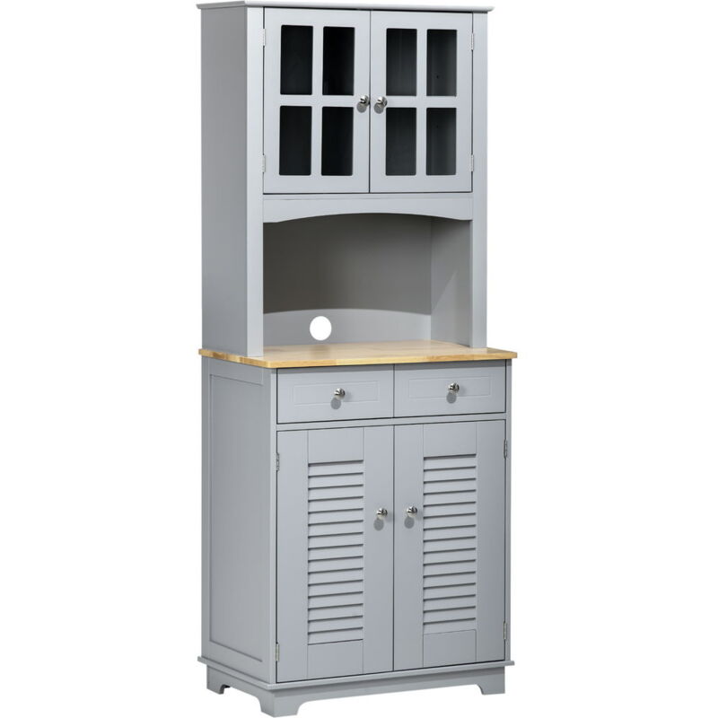 foto del prodotto maury s credenza alta per cucina in stile classico 68x39.5x170 cm grigio