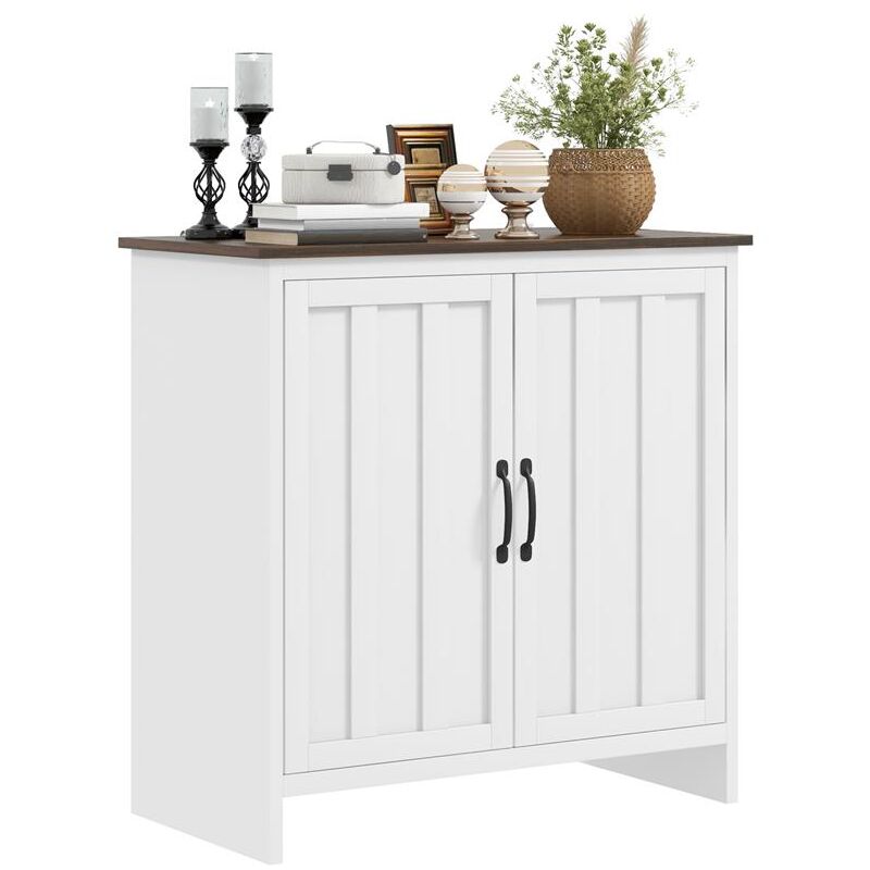foto del prodotto maury's - credenza cucina moderna a 2 ante con ripiano regolabile in legno. 80x39.7x80cm. bianco