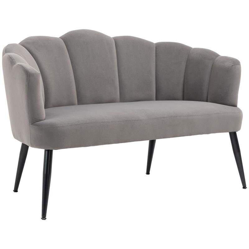 foto del prodotto maury s divano 2 posti a conchiglia in velluto 132 x 66 x 80 cm grigio