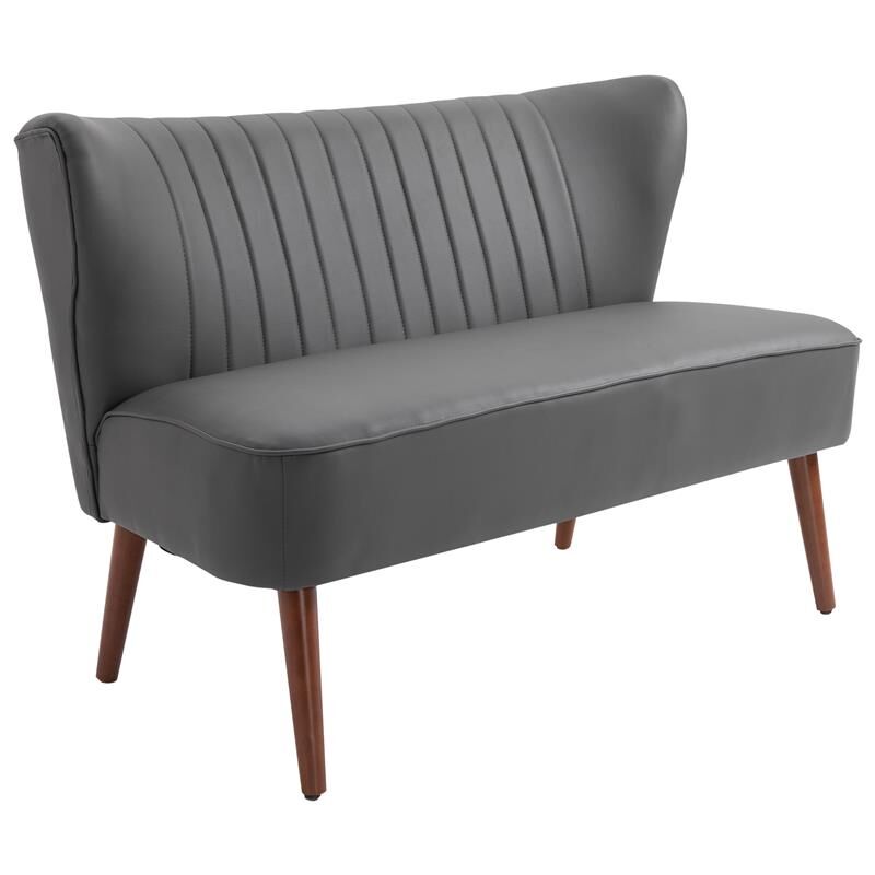 foto del prodotto maury s divano a 2 posti con rivestimento in pelle sintetica 108.5x61x79 cm grigio
