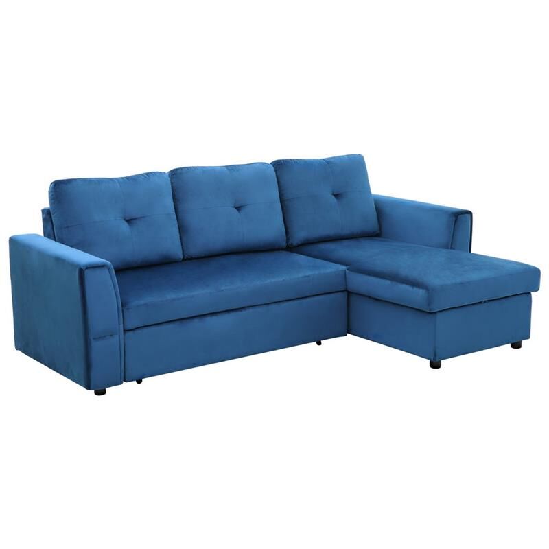 foto del prodotto maury s divano letto angolare 3 posti con contenitore 232 x 141 x 85 cm blu