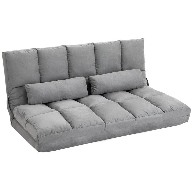 foto del prodotto maury s divano pieghevole con schienale reclinabile a 7 livelli 130x180xh120 cm grigio