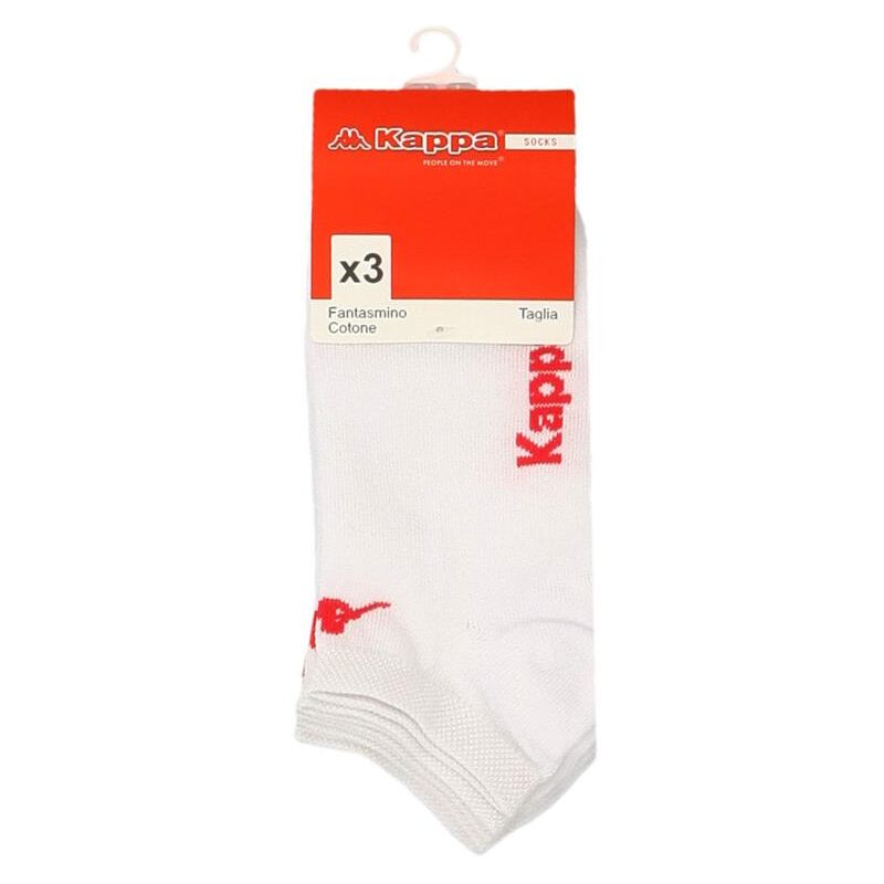 foto del prodotto maury s kappa calza fantasmino taglia 36 38 da donna in maglia jersey e cotone confezione da 3 paia colore bianco okx