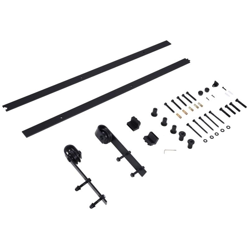 foto del prodotto maury s kit montaggio per porte scorrevoli con binario e accessori in acciaio al carbonio. 200x4x0.6cm