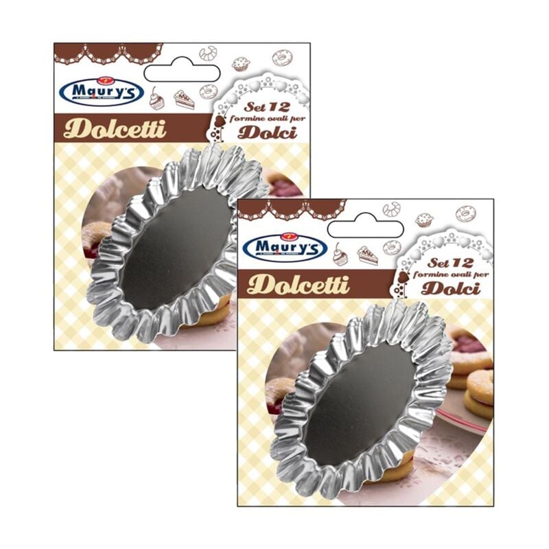 foto del prodotto maury s kit set 2 pz formine ovali per dolci in set da 12 pezzi da 8 cm