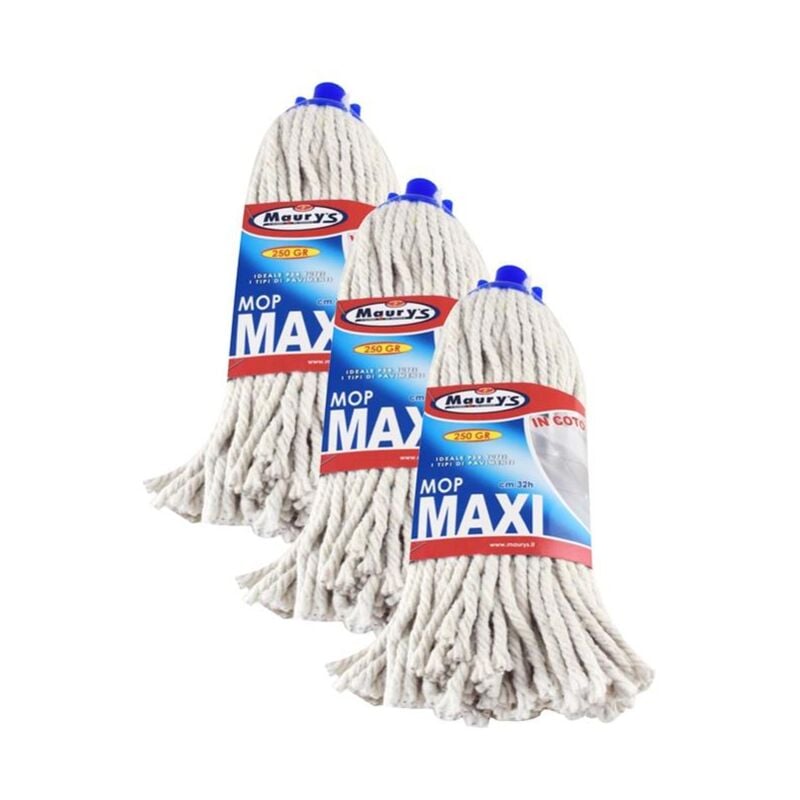 foto del prodotto maury s kit set 3 pz mop maxi in cotone 32cm