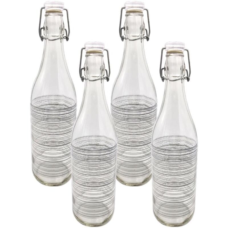 foto del prodotto maury s kit set 4 pz bottiglia in vetro circle 1lt con tappo a chiusura