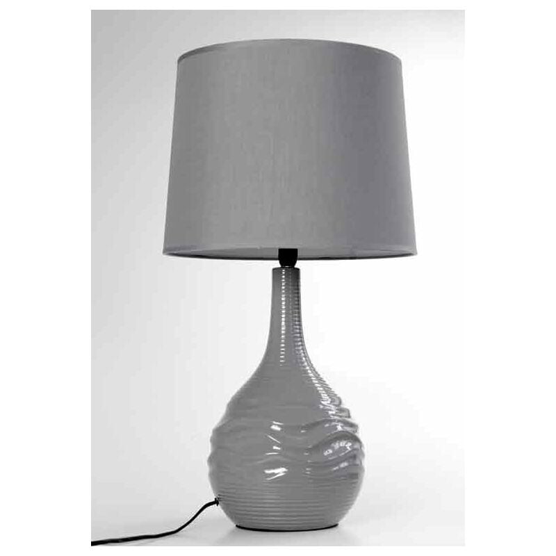 foto del prodotto maury s lampada da tavolo in ceramica con base ondulata 34x34x h72 cm grigia