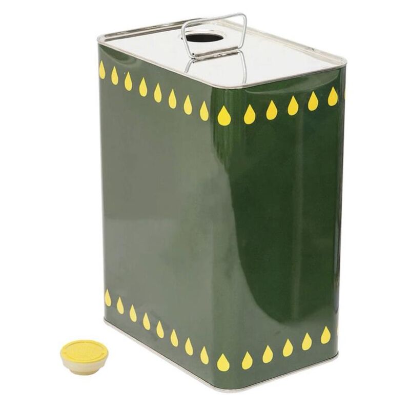 foto del prodotto maury s latta per olio da lt.10 color verde oliva struttura in alluminio con maniglia e tappo salvafreschezza
