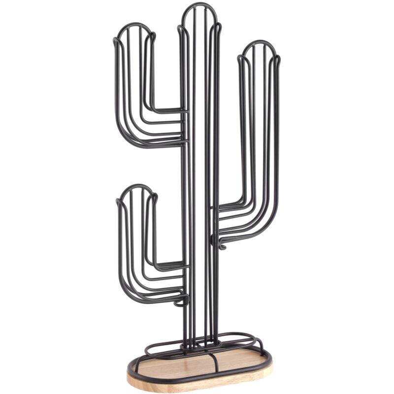 foto del prodotto maury s lignum porta cialde in alluminio nero a cactus 20x10x42 cm