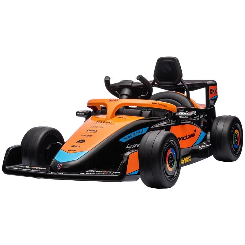 foto del prodotto maury s macchina elettrica per bambini 3 5 anni con licenza mclaren. telecomando e clacson. 115x67x50 cm. arancione