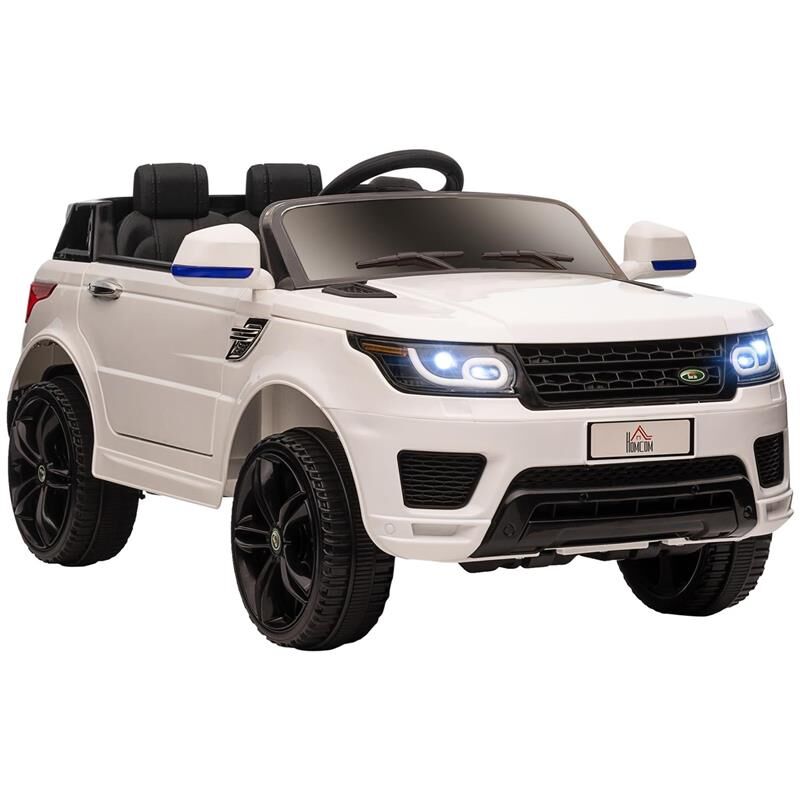 foto del prodotto maury s macchina elettrica per bambini 3 6 anni con telecomando. luci led e clacson. in pp e metallo. 110x68x52 cm. bianco