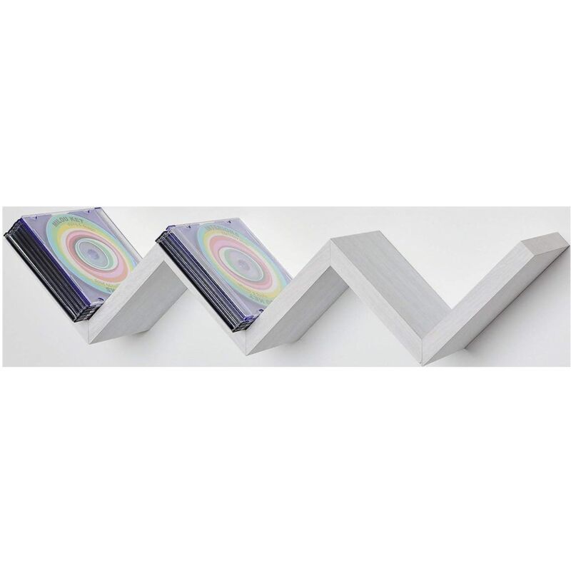 foto del prodotto maury s mensola zig zag dimensioni 59x12x12 cm in colore bianco effetto legno