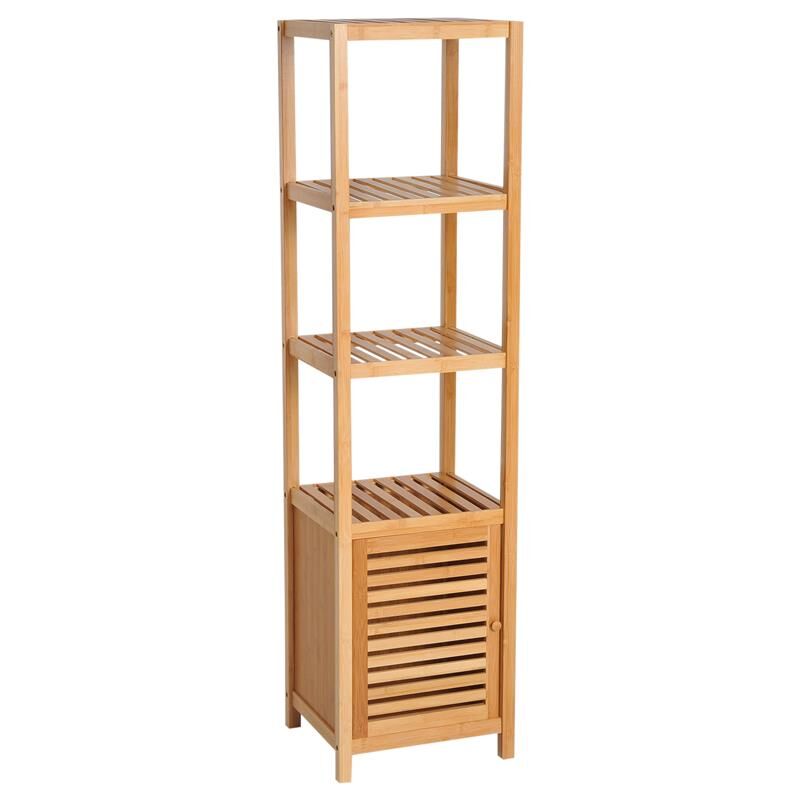 foto del prodotto maury s mobile a colonna per bagno con 4 ripiani e un armadietto 36 x 33 x 140 cm