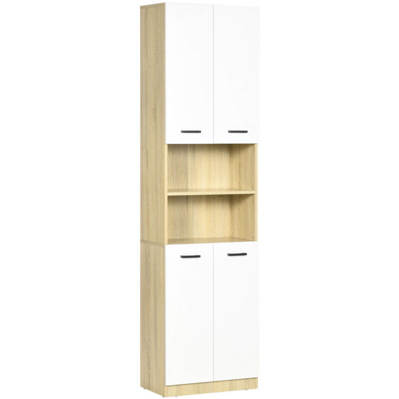 foto del prodotto maury s mobile bagno con 2 armadietti ante e 2 ripiani aperti 53x33.5x195.7 cm bicolor