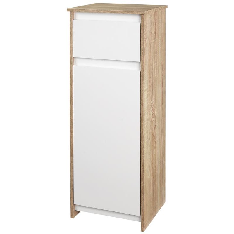foto del prodotto maury s mobile bagno con cassetto e armadietto con ripiano regolabile interno. in mdf. 32.6x30x90 cm