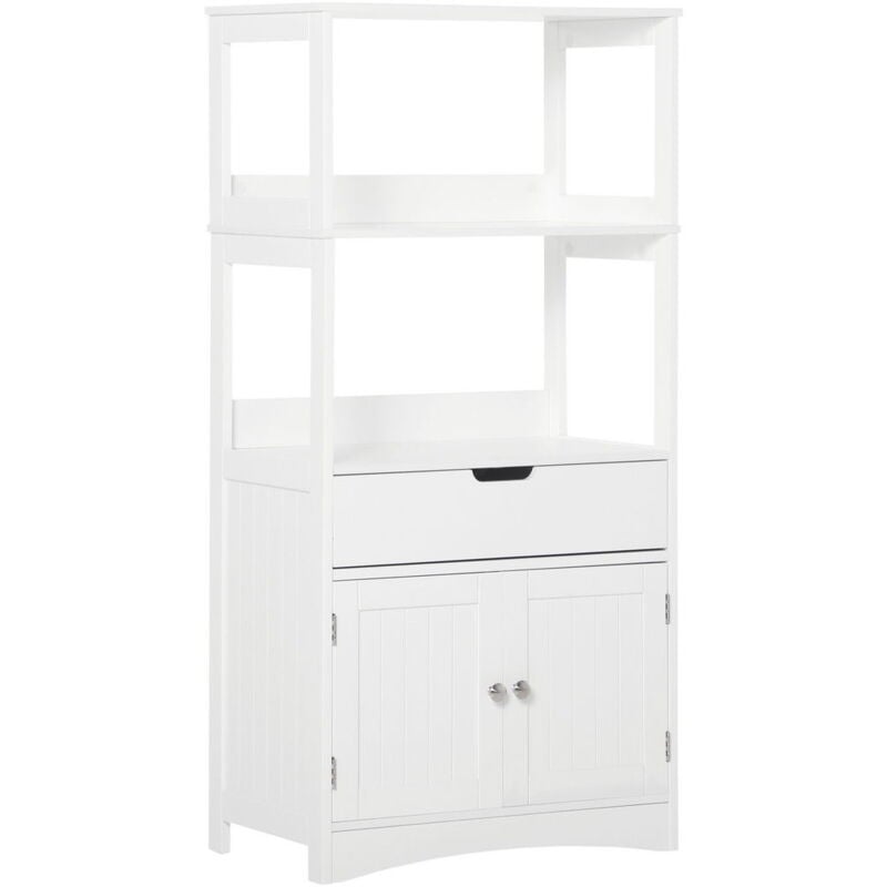 foto del prodotto maury s mobile bagno con mensole narmadietto e cassetto 60x33x122.5cm in legno bianco