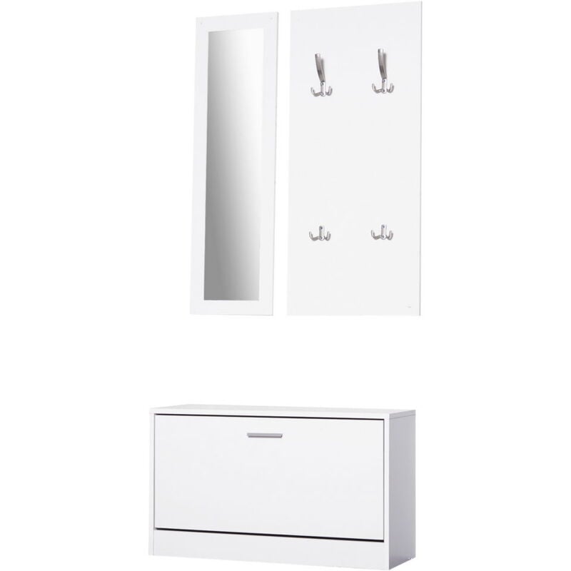 foto del prodotto maury s mobile per ingresso in legno set 3 pezzi 80x27x46.5 cm bianco
